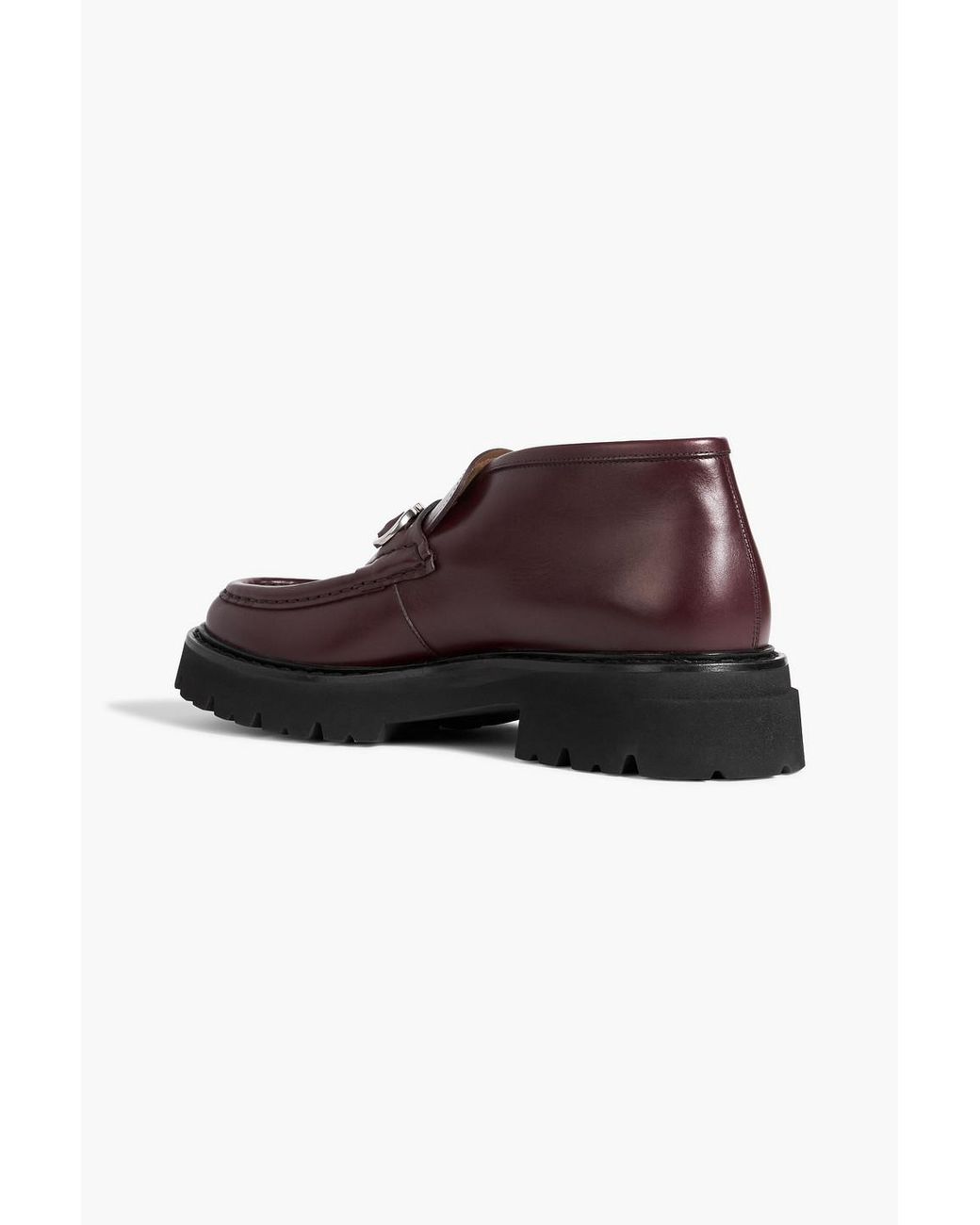 Ferragamo Red Gancini Embellished Leather Boots for men