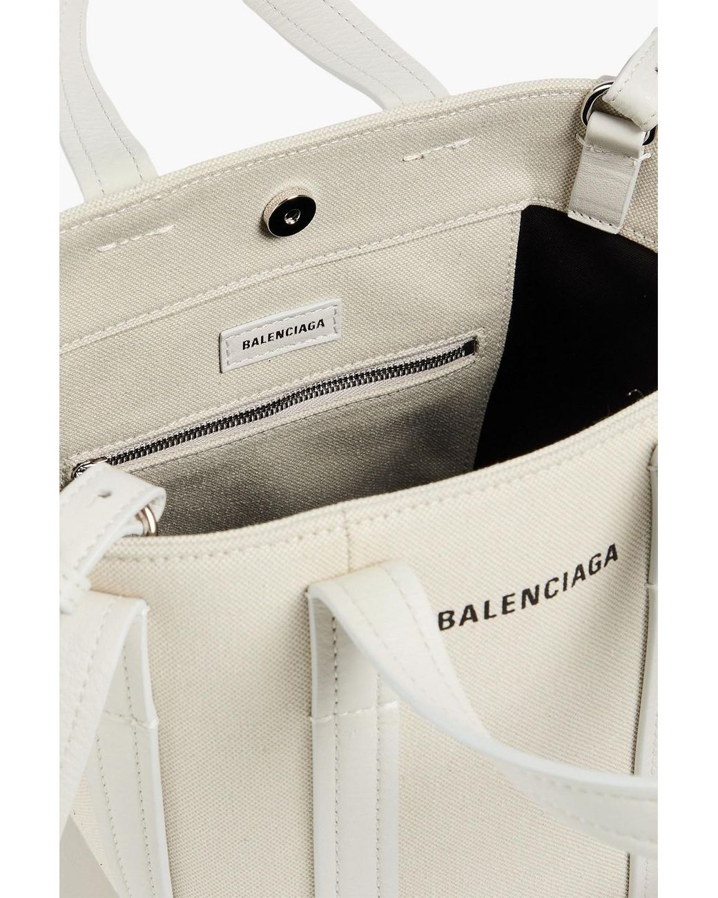 Balenciaga Everyday 2.0 Xs North-south Leather-trimmed Canvas Tote