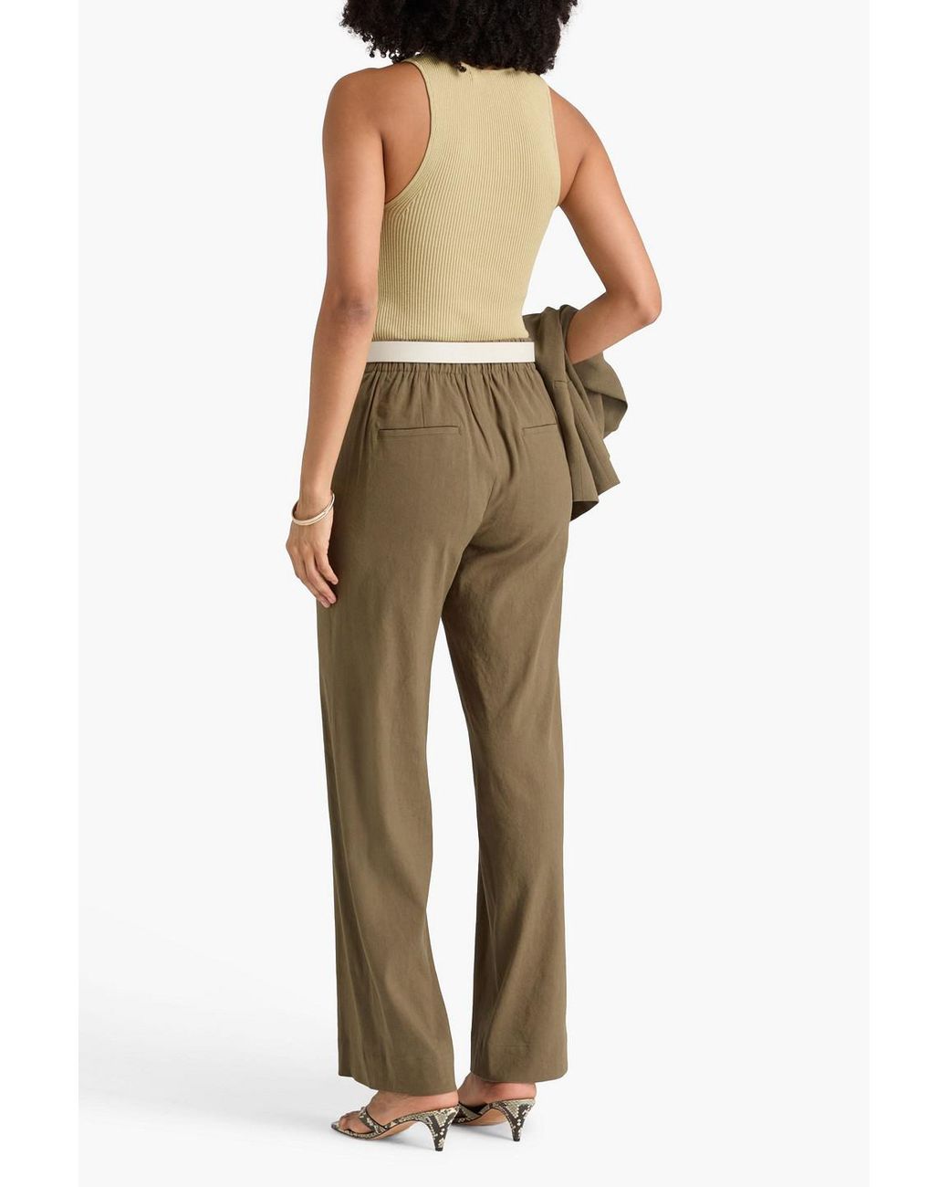 Vince Natural Hose mit geradem bein aus einer leinenmischung