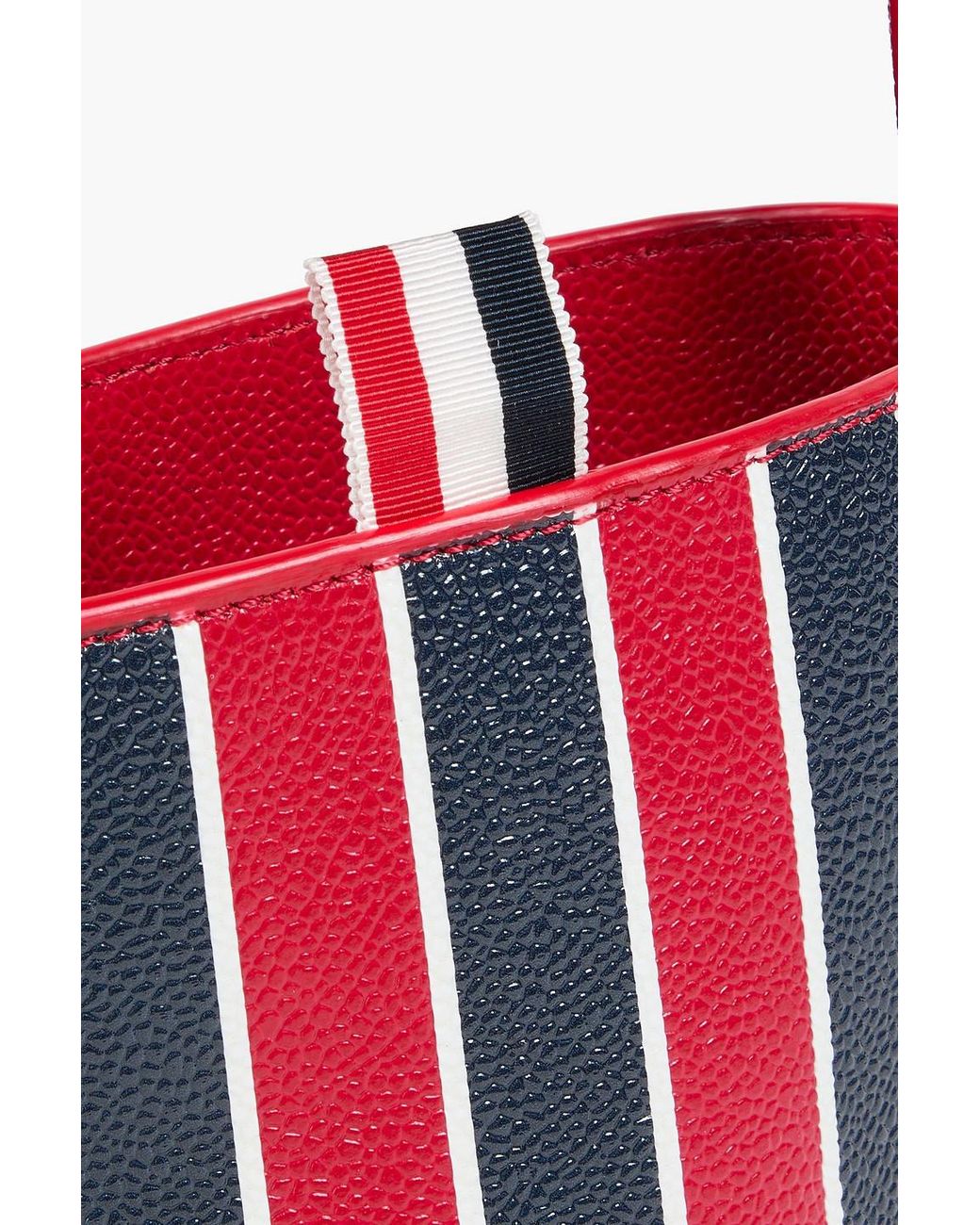 Thom Browne Red Striped Pebbled-Leather Cross-Body Bag