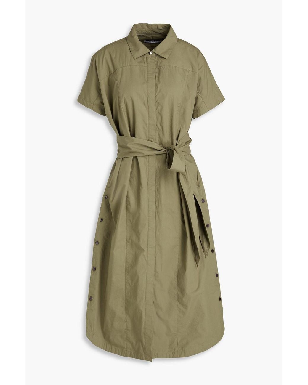 derek lam 10 crosby ella pleated cotton midi-dress Derek Lam 10 Crosby - Ella Pleated Printed Cotton-Poplin Midi Dress - Black