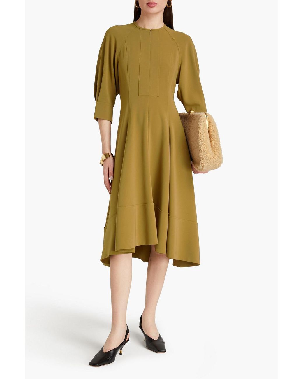 Proenza Schouler Crepe Midi Dress in Green Lyst UK