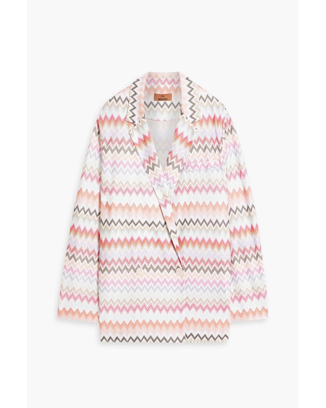 Missoni Crochet-knit Cotton-blend Blazer in Pink | Lyst Canada