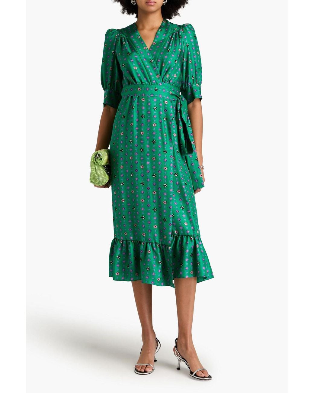 Sandro Midi Dress in Green | Lyst Canada