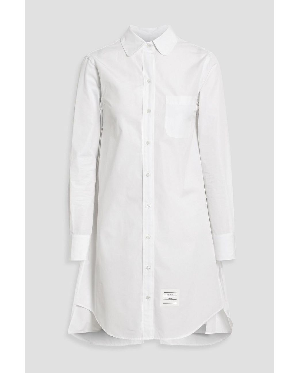 ワンピース THOM BROWNE White Poplin Shirt Mini Dress Poplin Mini Shirtdress | Thom Browne