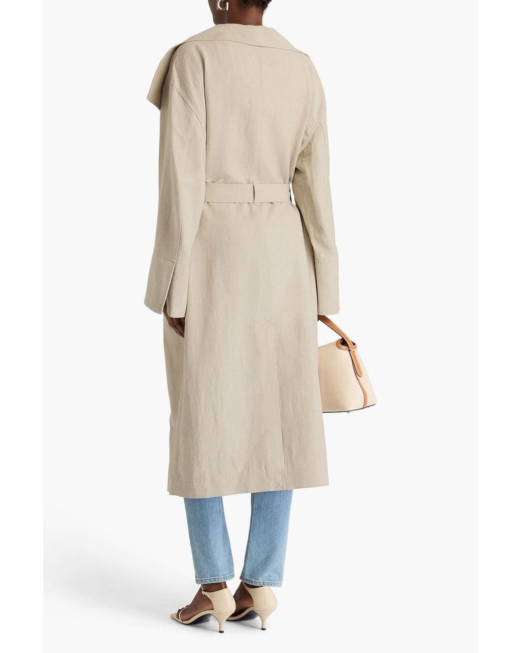 Totême  Natural Belted Linen-Blend Coat