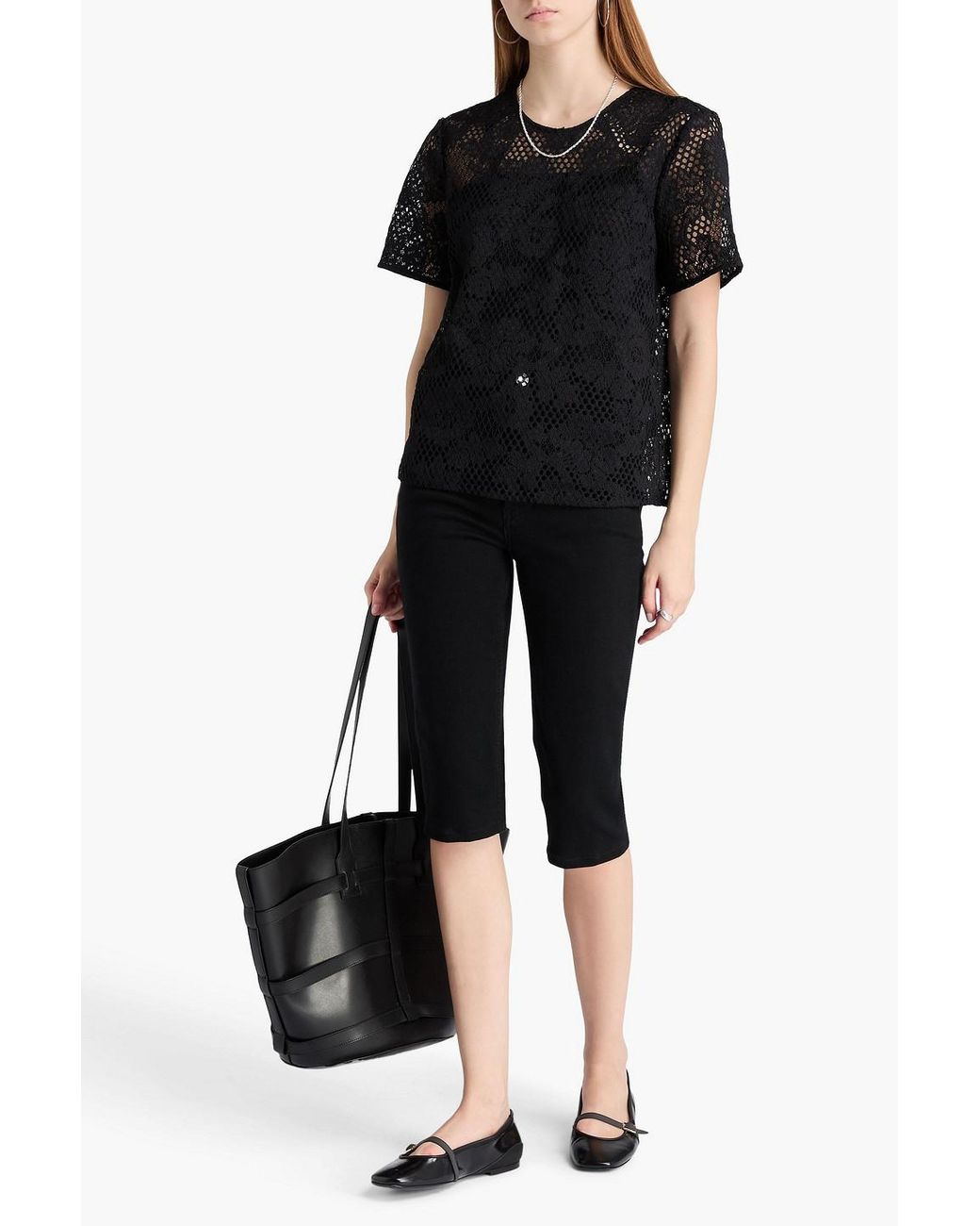 Rag & Bone Black Sammie Corded Lace Top
