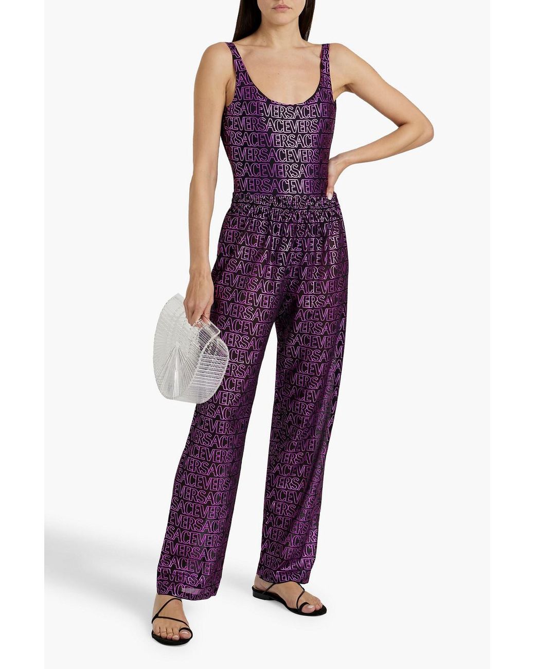 パンツ VERSACE Woman Pants Violet 10098441A06838 1LD60 Women's Designer Clothing | VERSACE US