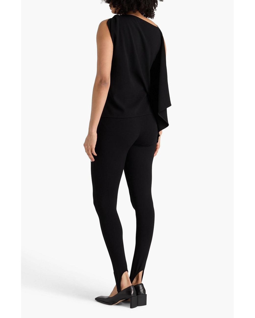 Proenza Schouler Black Draped Crepe Top