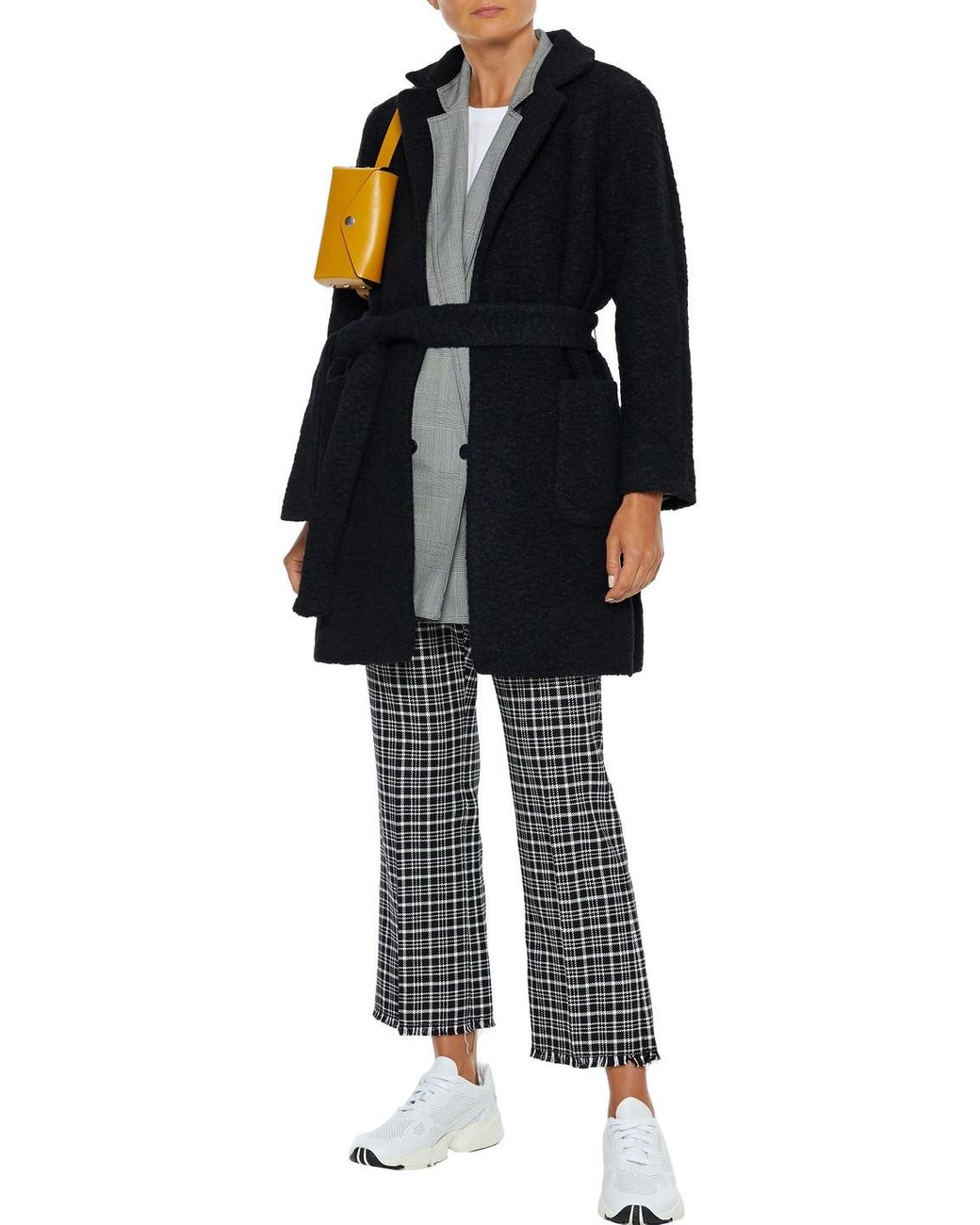 ganni fenn wrap coat black