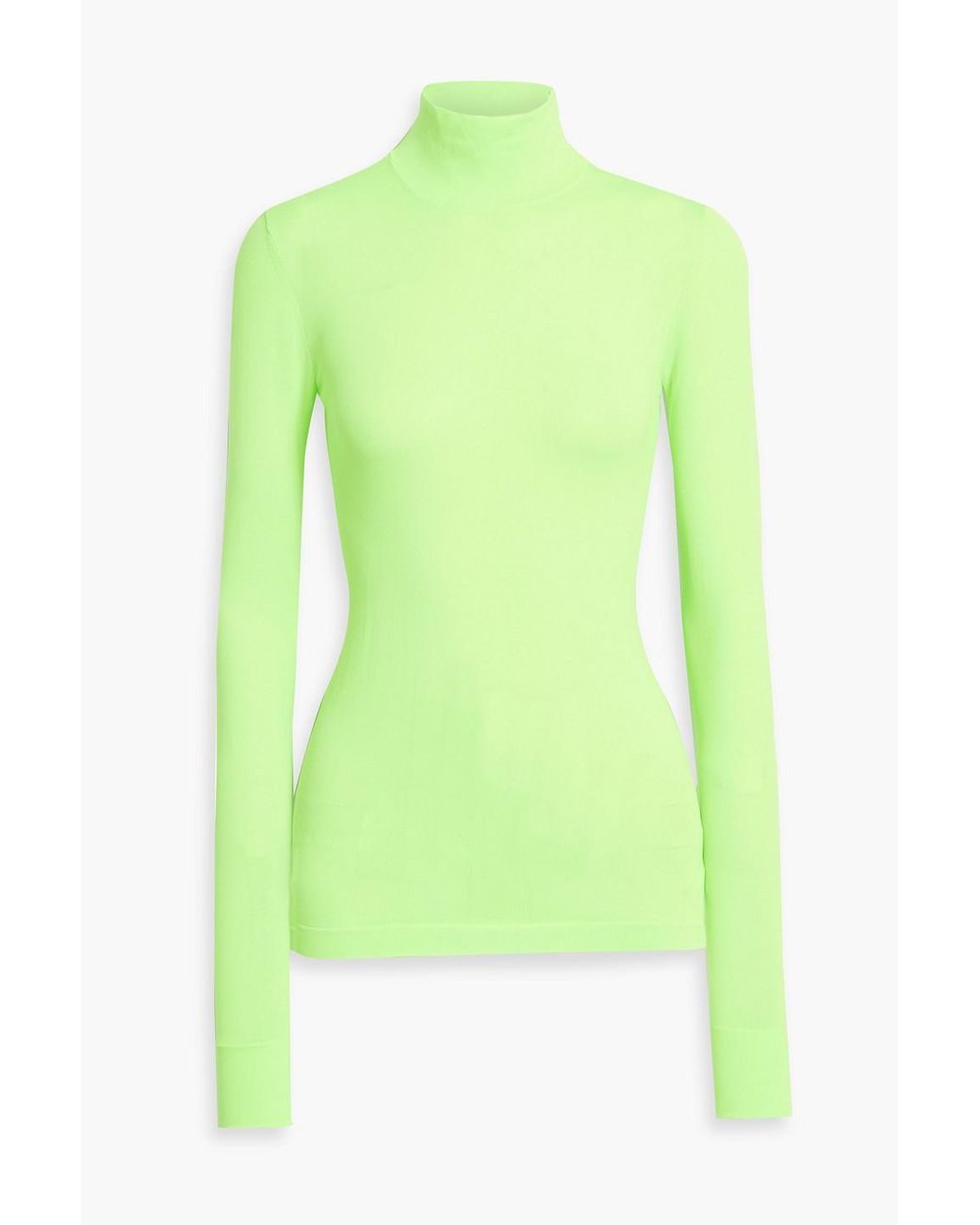 Les Rêveries Neon Stretch-knit Turtleneck Top in Green | Lyst