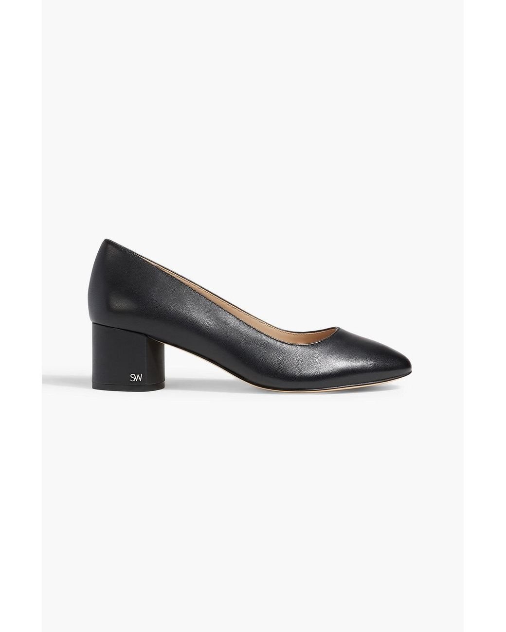 stuart weitzman black leather pumps