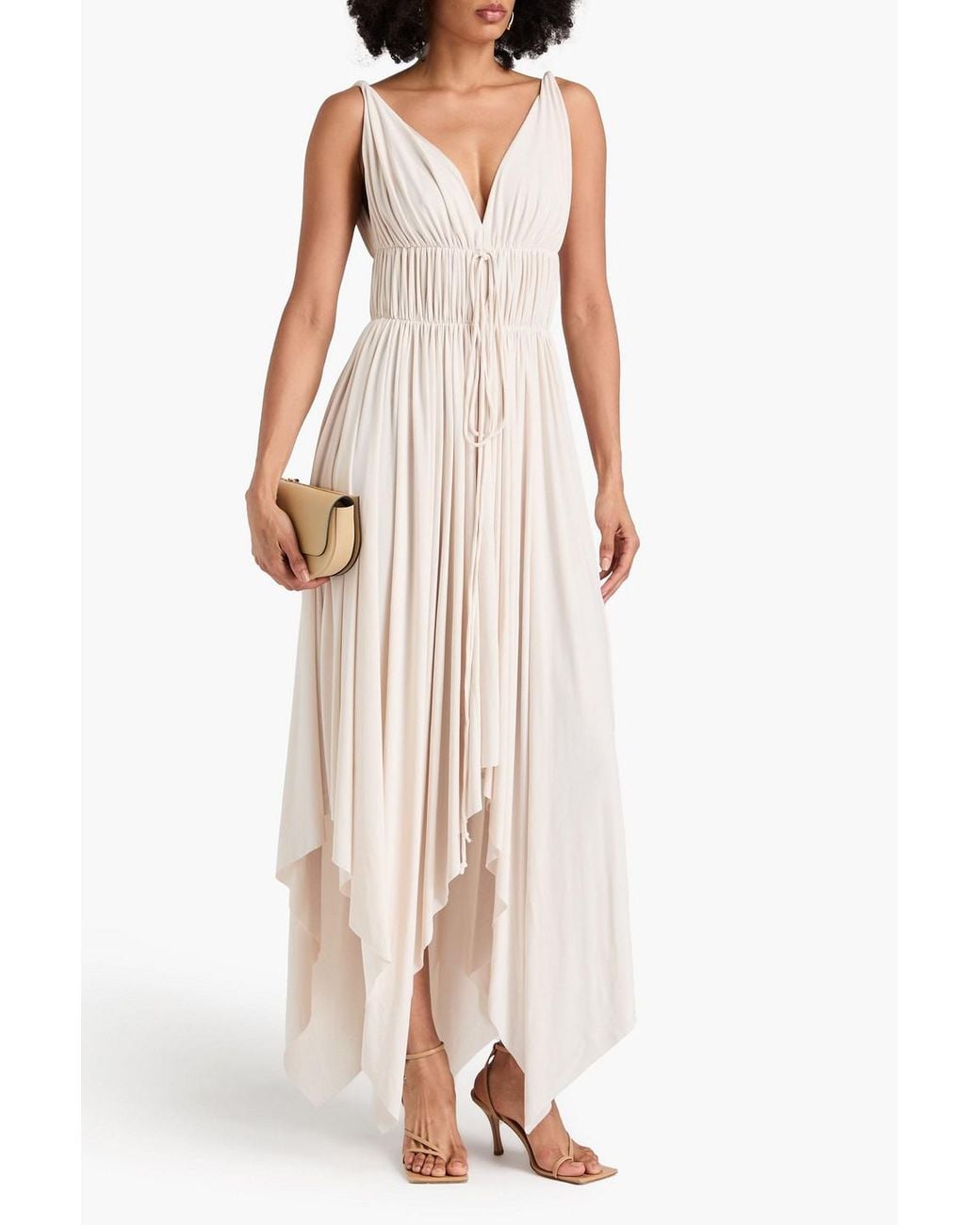 Norma Kamali Goddess Stretch-jersey Maxi Dress in White | Lyst