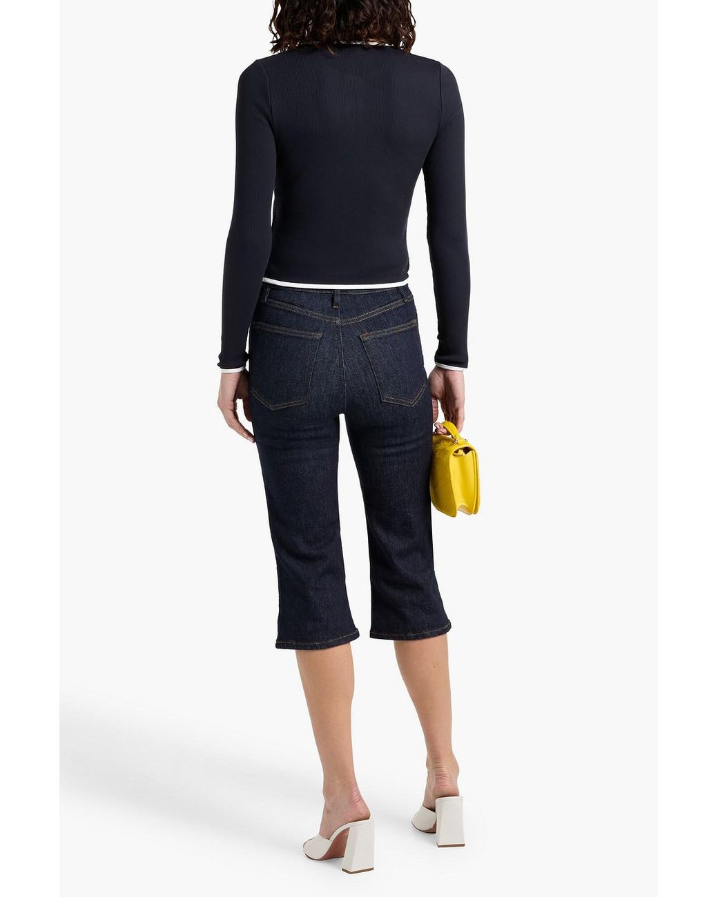 Veronica Beard Blue Wilmer Ribbed Pima Cotton-Blend Cardigan