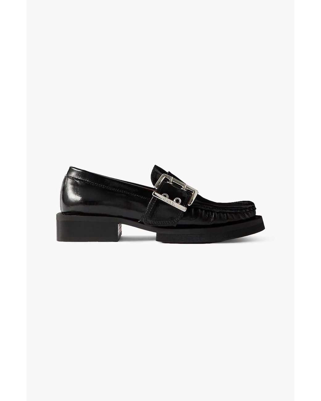 Ganni Feminine Buckle Loafers in Black | Lyst