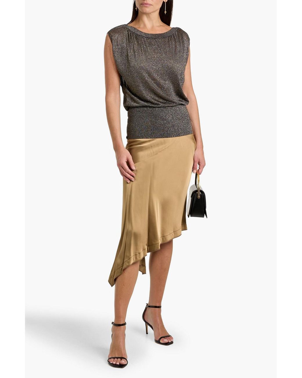 Zimmermann Black Metallic Stretch-Knit Top