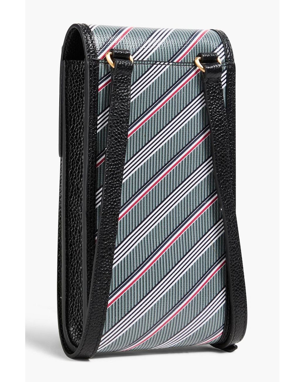 Thom Browne Striped Coated Canvas Phone Pouch in Black for Men | Lyst