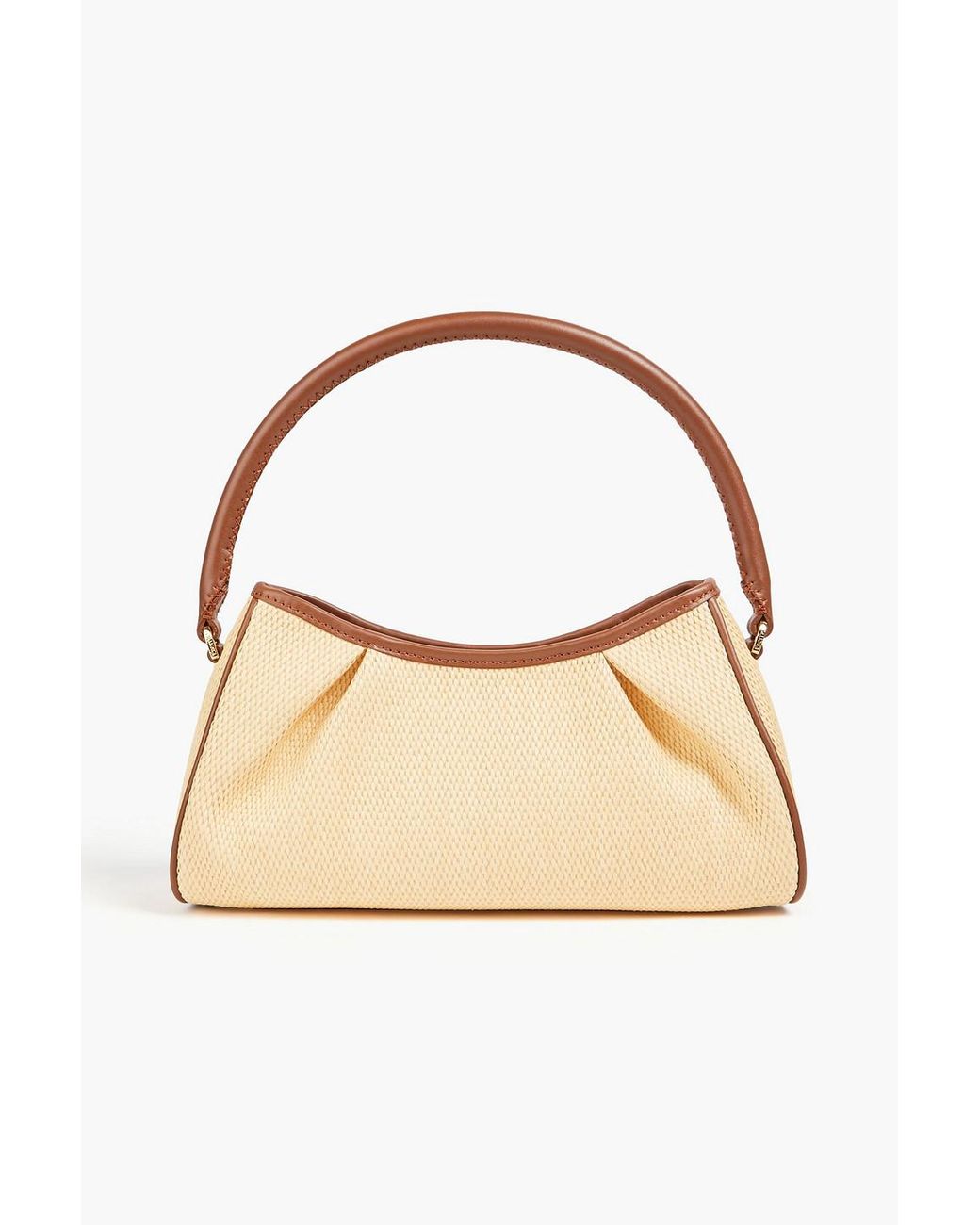 Elleme Dimple Leather And Raffia Shoulder Bag in Metallic