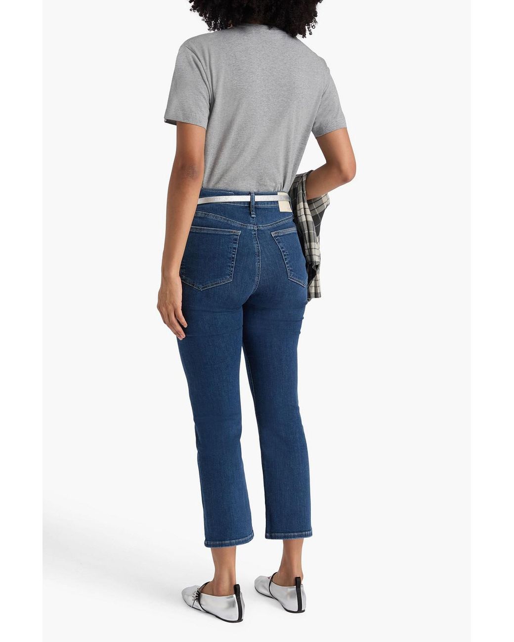 Rag & Bone Blue Peyton Cropped Faded Mid-Rise Bootcut Jeans