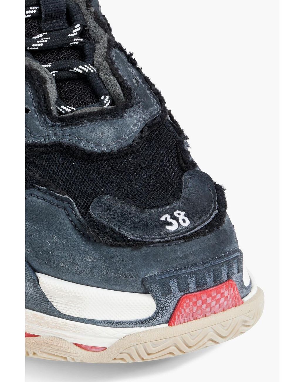 Balenciaga triple hotsell s black distressed