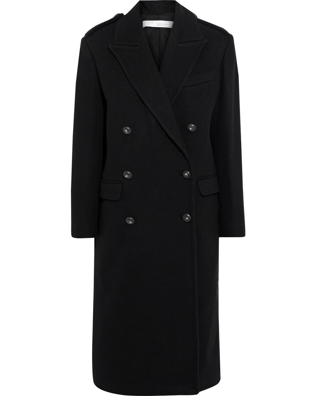 IRO Ligu Double-breasted Wool-blend Felt Coat in Black | Lyst