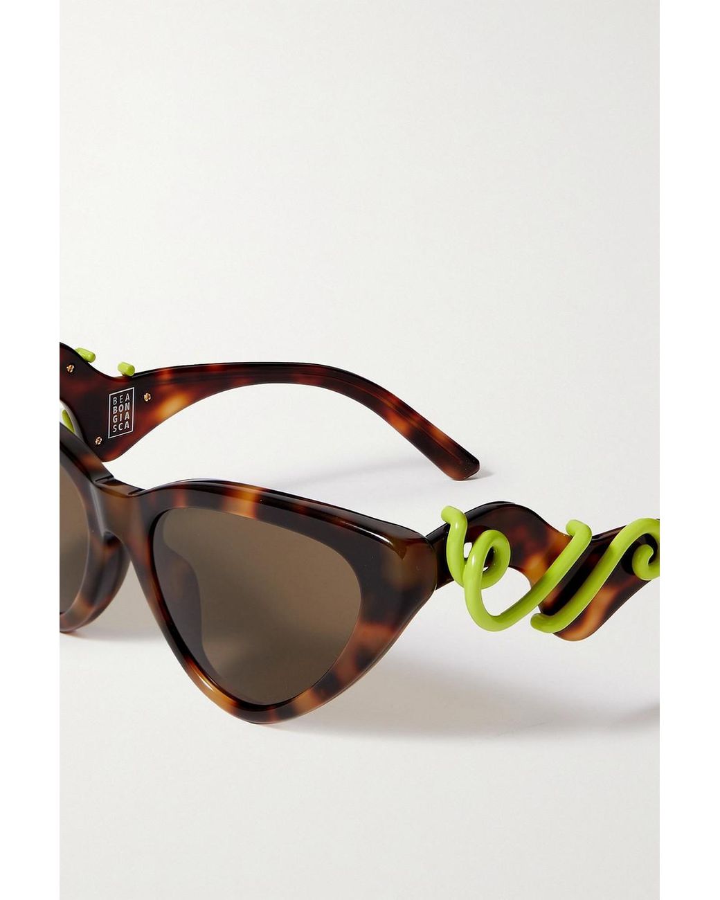 Linda Farrow Bea Bongiasca Cat-Eye Tortoiseshell Acetate