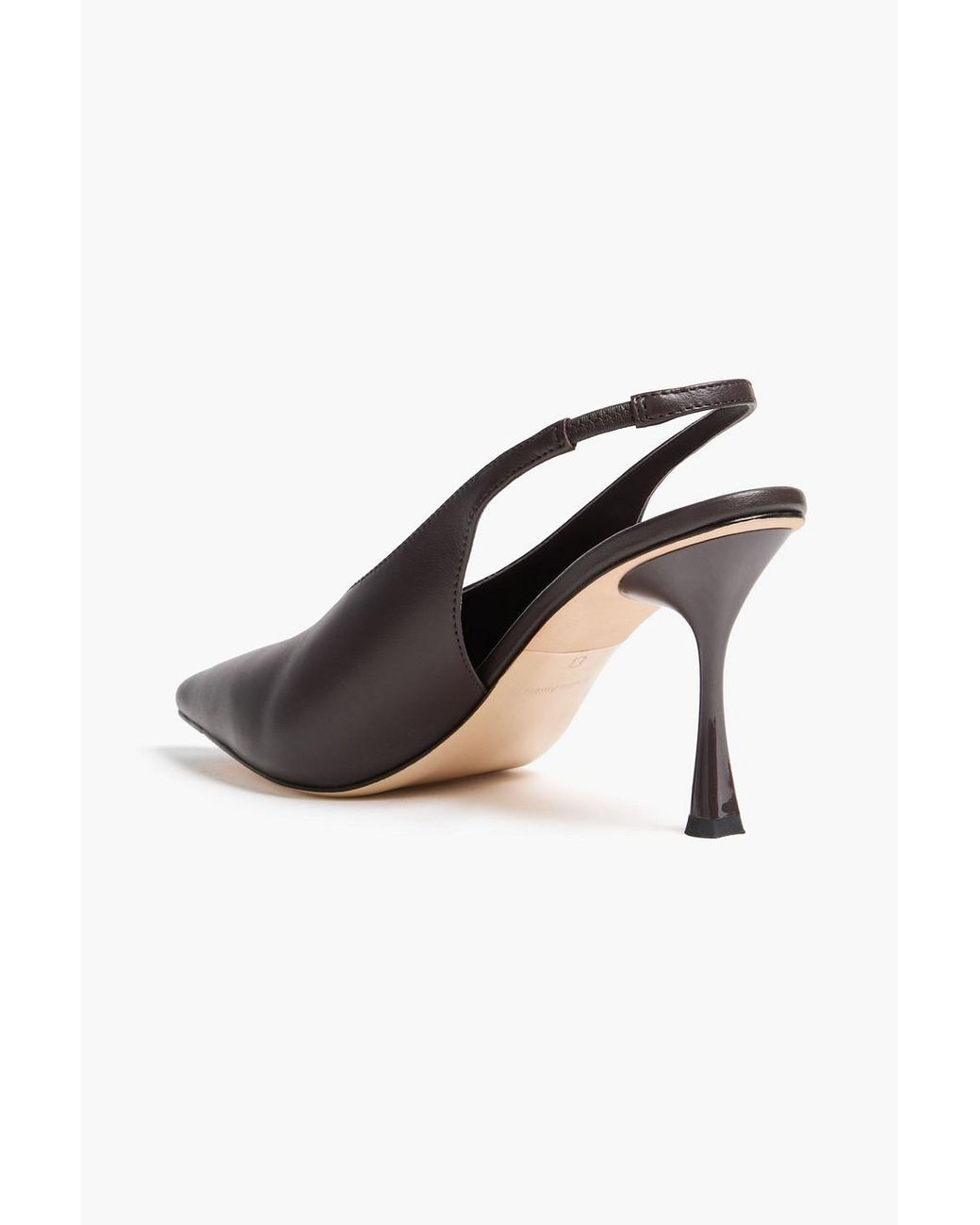 STUDIO AMELIA Gray Razor 90 Leather Slingback Pumps