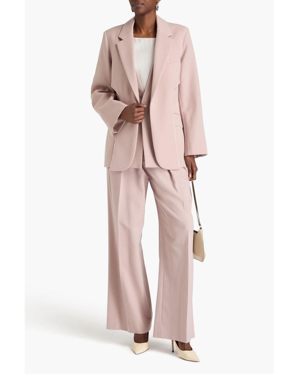 Victoria Beckham Pink Layered Crepe Blazer