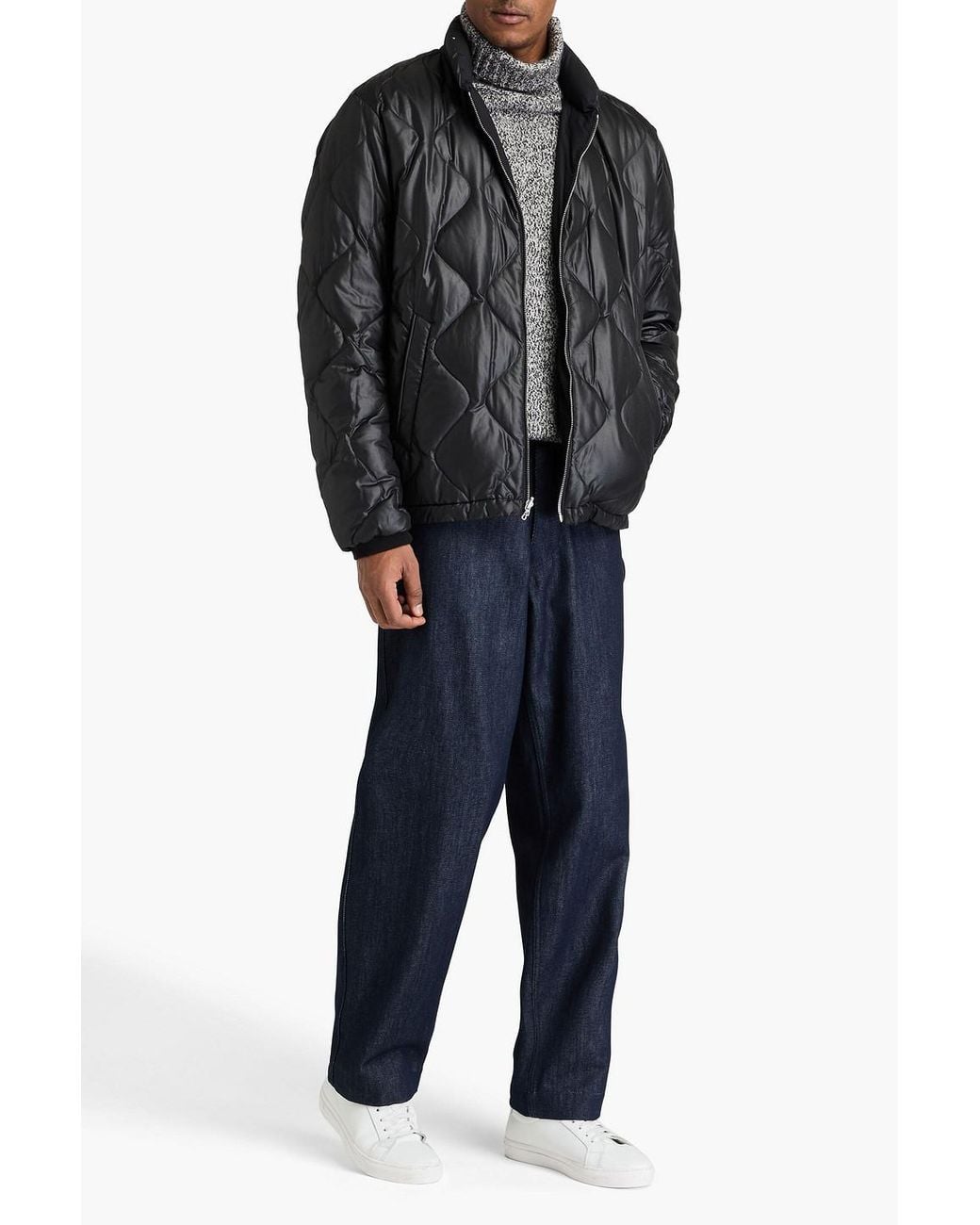 Rag & Bone Black Eclipse Reversible Quilted Ripstop Bomber Jacket for men