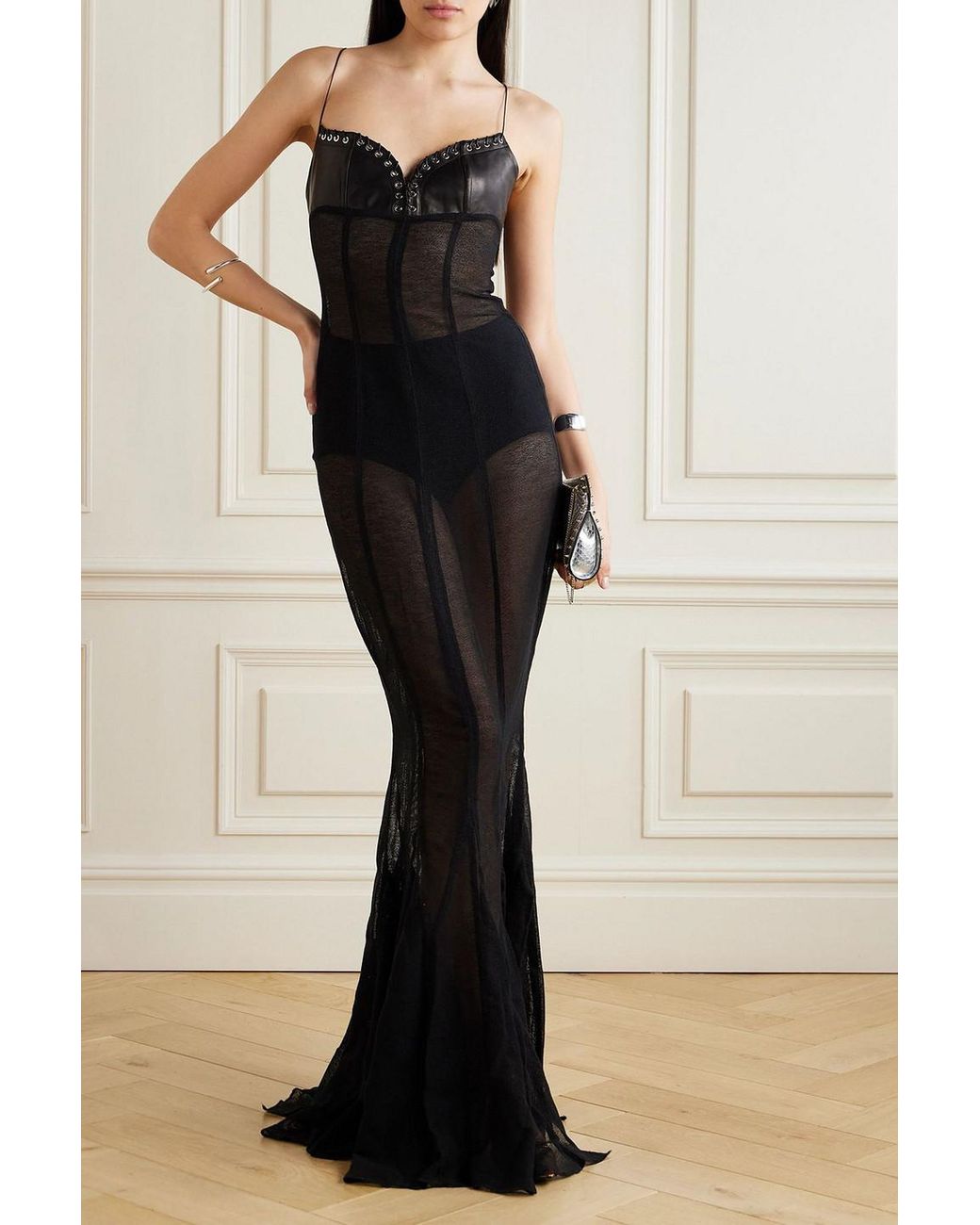 chinese dress ladies Hotfix Fishnet Cowl Maxi Dress  shoprodeodrive
