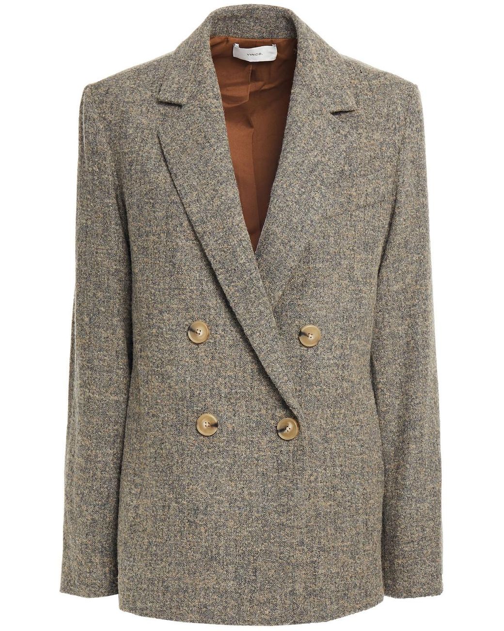 boucle double breasted blazer