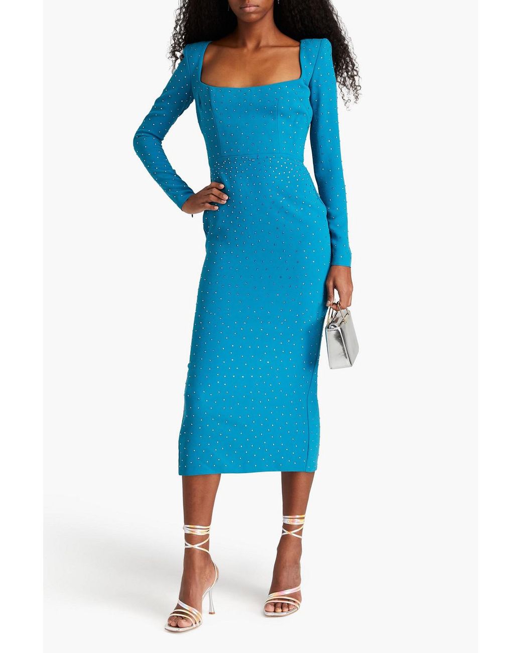 fitted off the shoulder dress Long Sleeve Long Sequin Prom Dress CH135