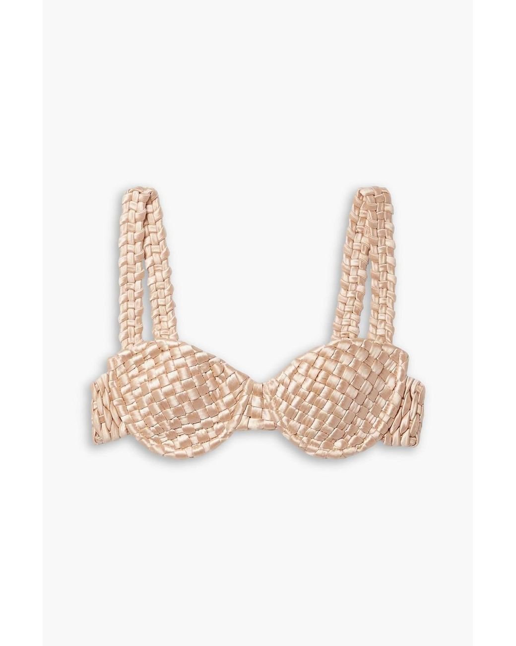Isa Boulder Woven Metallic Stretch-satin Underwired Bikini