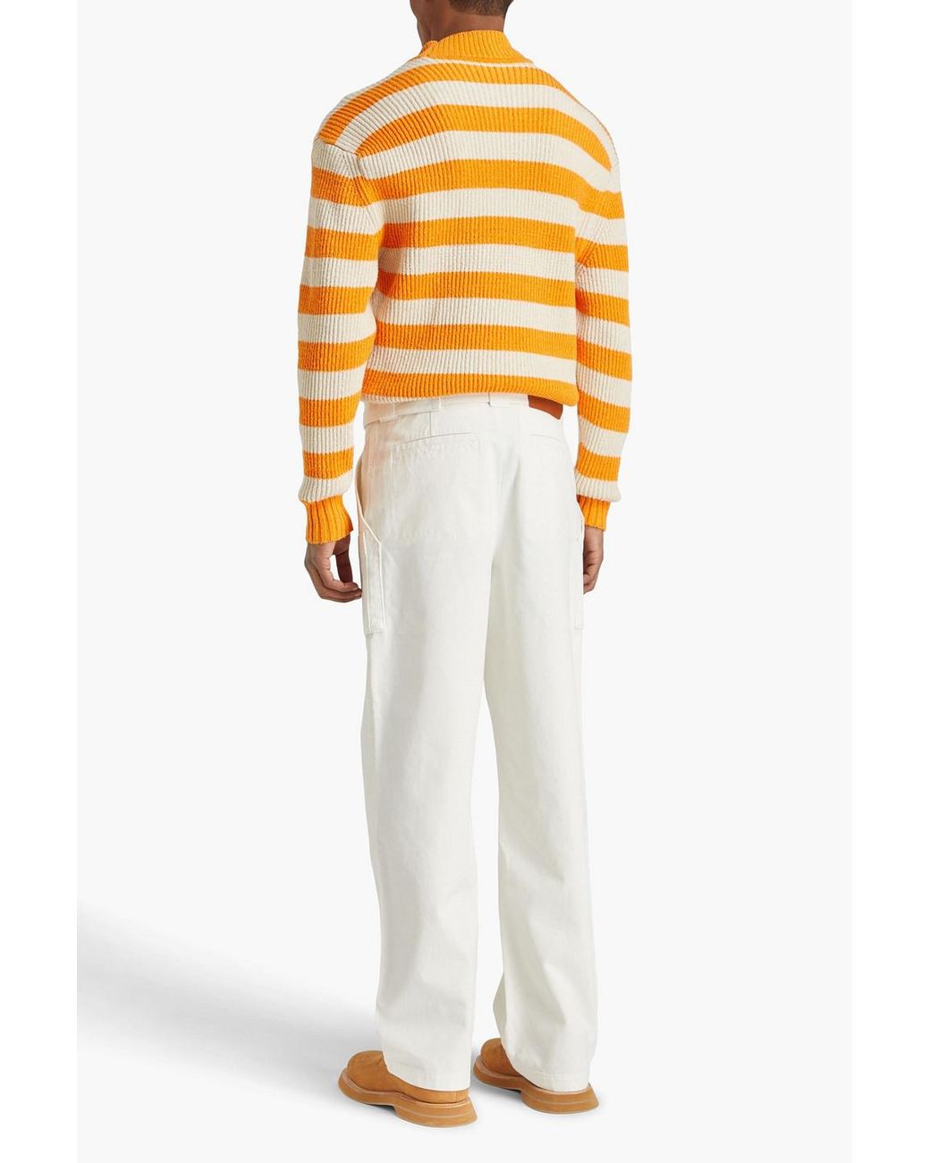 J.W. Anderson White Belted Cotton-canvas Cargo Pants for men