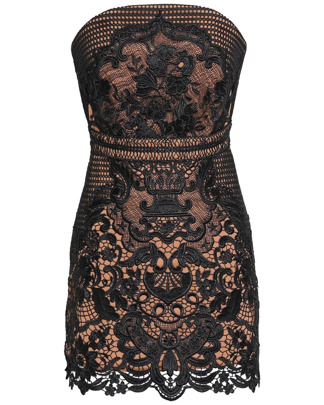 knee length dresses for ladies Blue Guipure Lace Mini Dress – self-portrait main image 1
