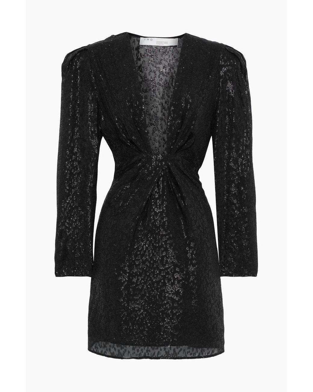 IRO Ribunea Gathered Fil Coupé Silk-blend Chiffon Mini Dress in Black |  Lyst Australia