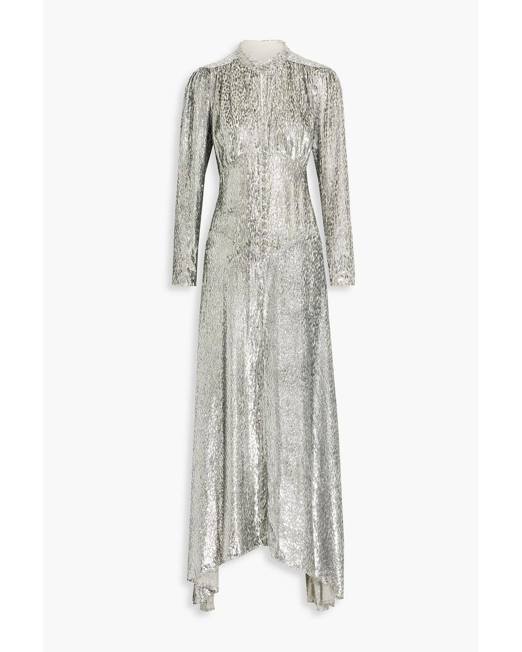 Paco Rabanne Fil Coupé Tinsel Maxi Dress in Gray Lyst
