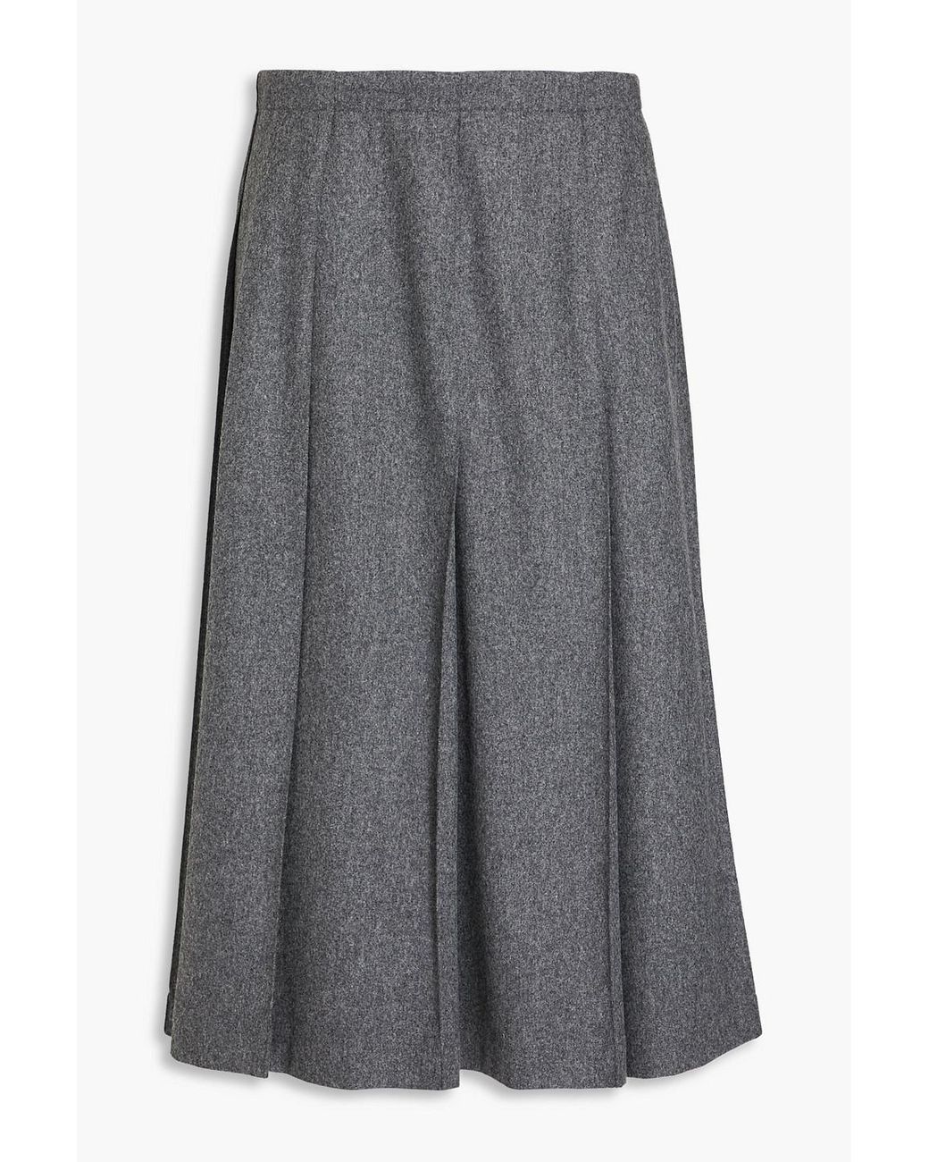 Jil Sander Pleated Wool-blend Midi Wrap Skirt in Gray | Lyst