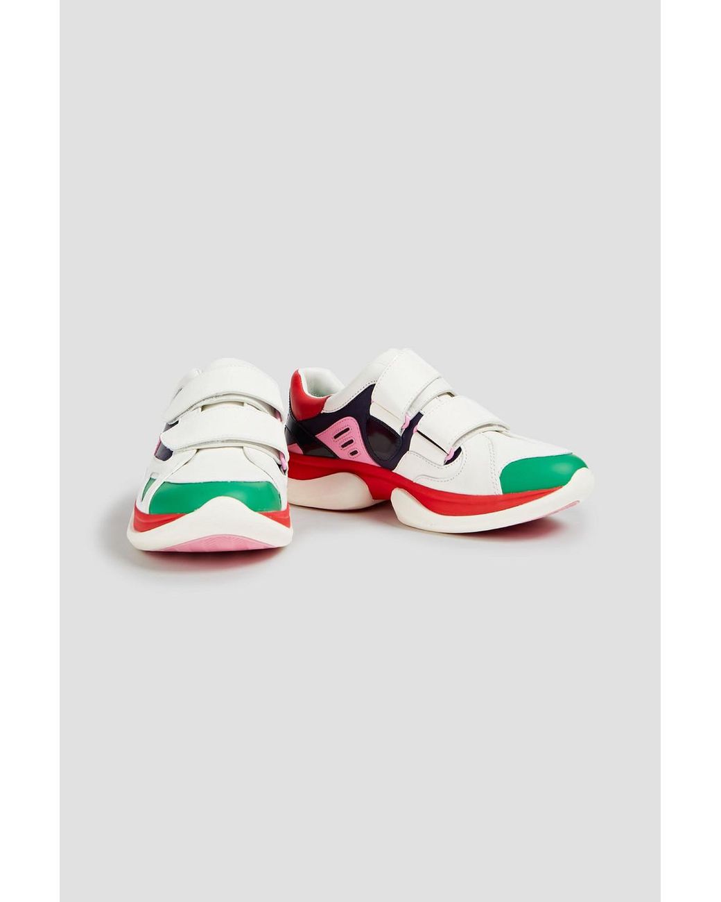Tory Burch Color-block Leather Sneakers in Red | Lyst UK