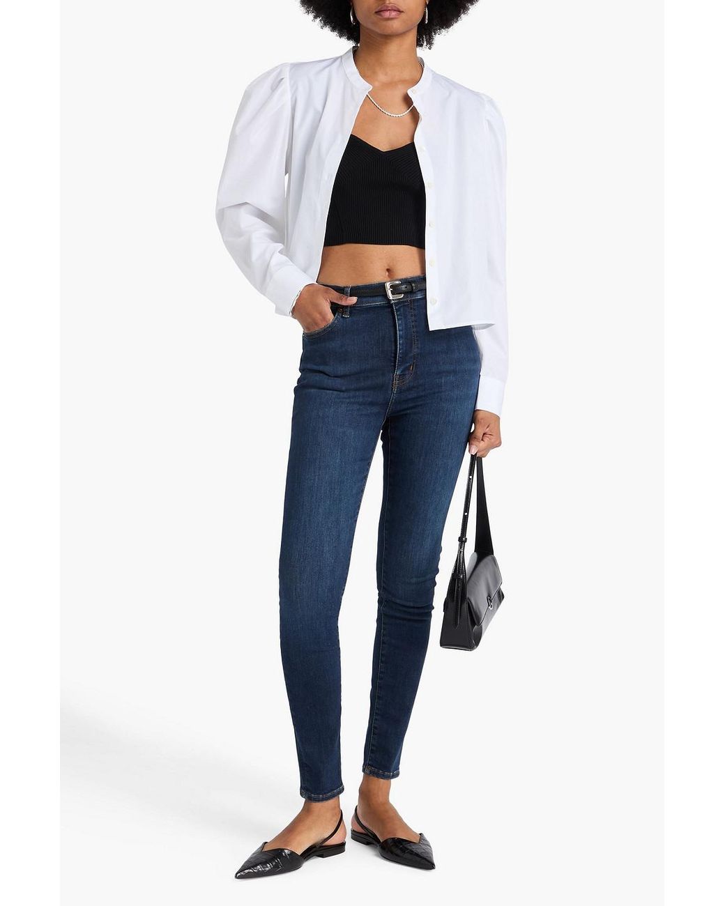 FRAME Blue Le High Skinny High-rise Skinny Jeans