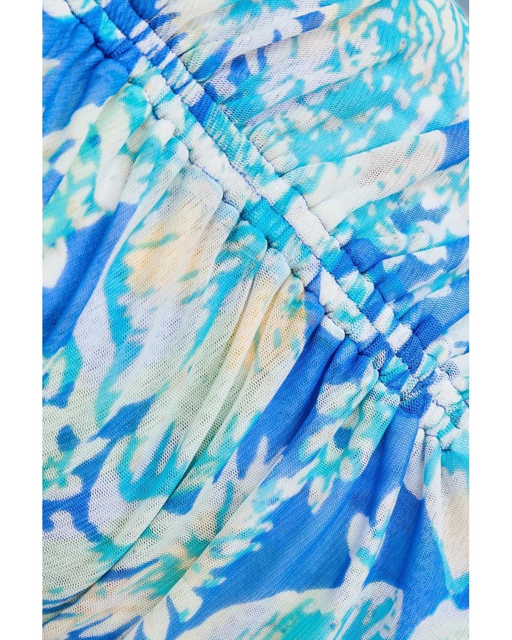 Diane von Furstenberg Koren Reversible Ruched Floral-Print Mesh Dress in  Blue | Lyst