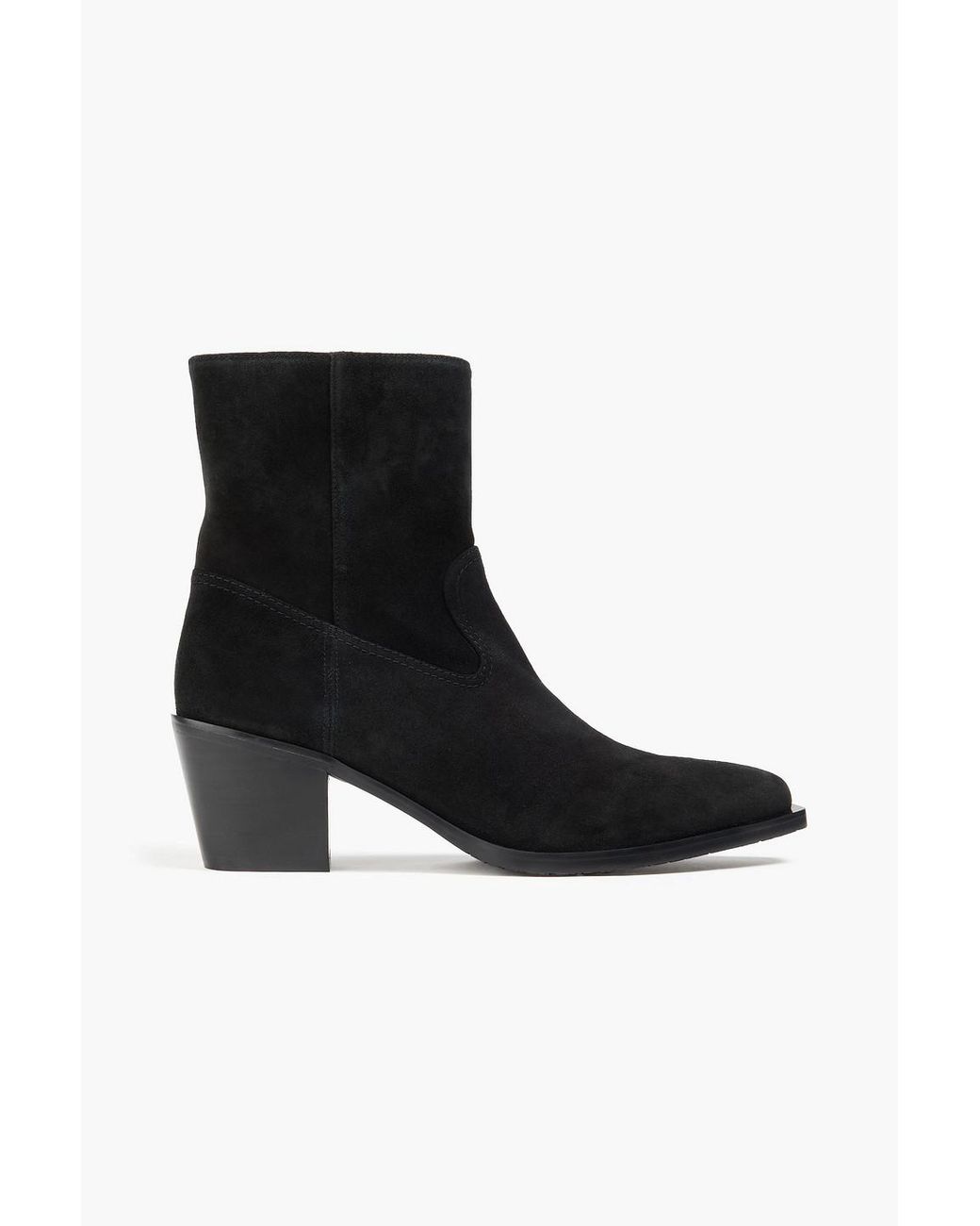 Stuart Weitzman Black Tate Suede Cowboy Boots