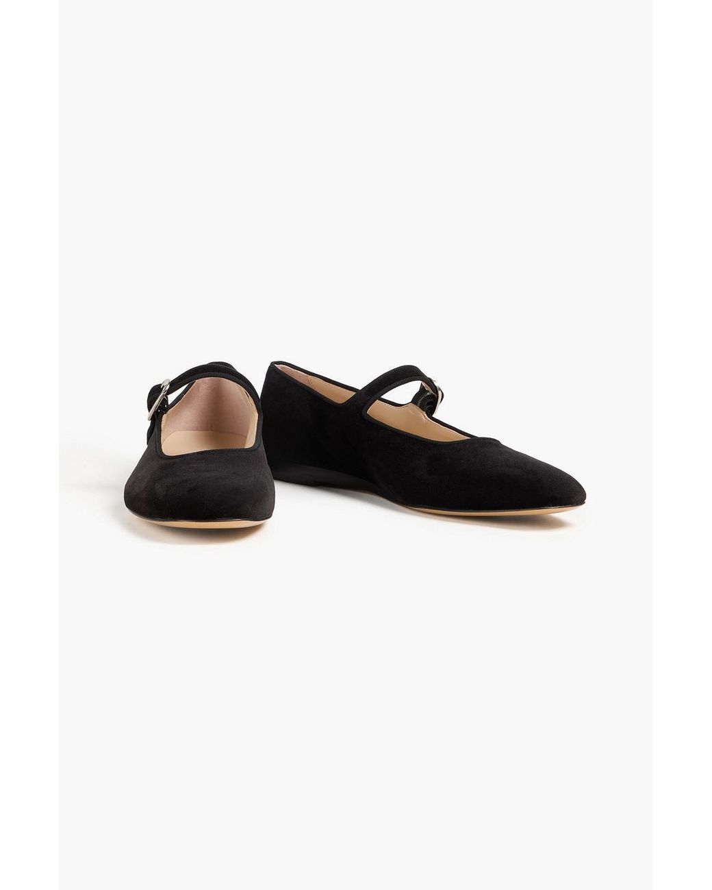 Le Monde Beryl Velvet Mary Jane Flats in Black | Lyst Canada