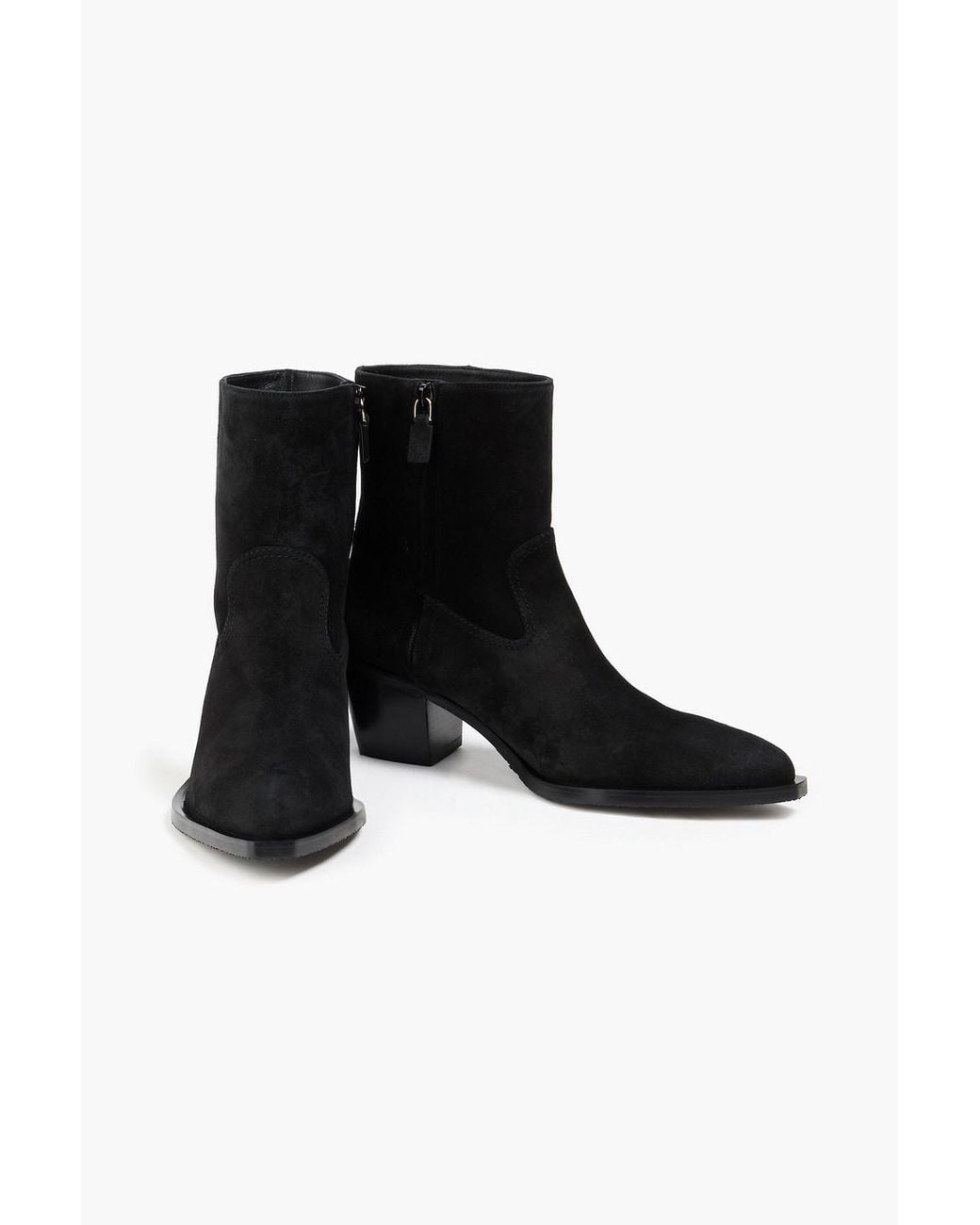 Stuart Weitzman Black Tate Suede Cowboy Boots