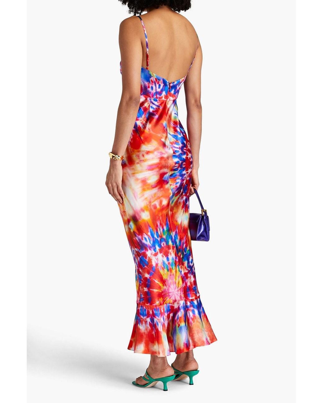 fitted lace wedding dress Silk Tie-Dye Sash Maxi Dress main image 1