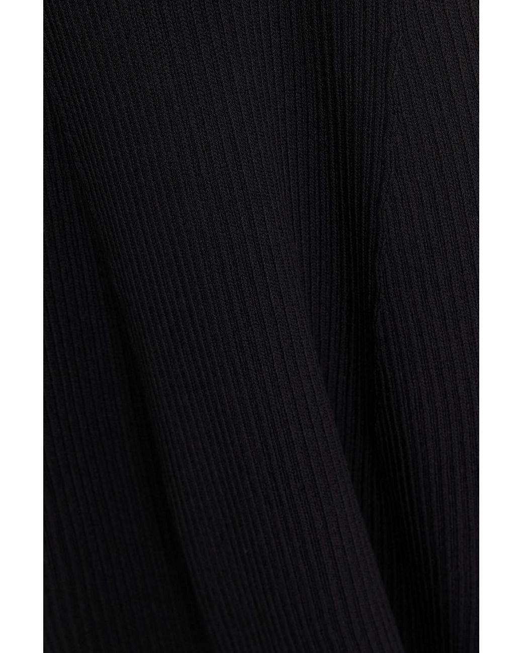 Magda Butrym Black Ribbed-knit Midi Dress