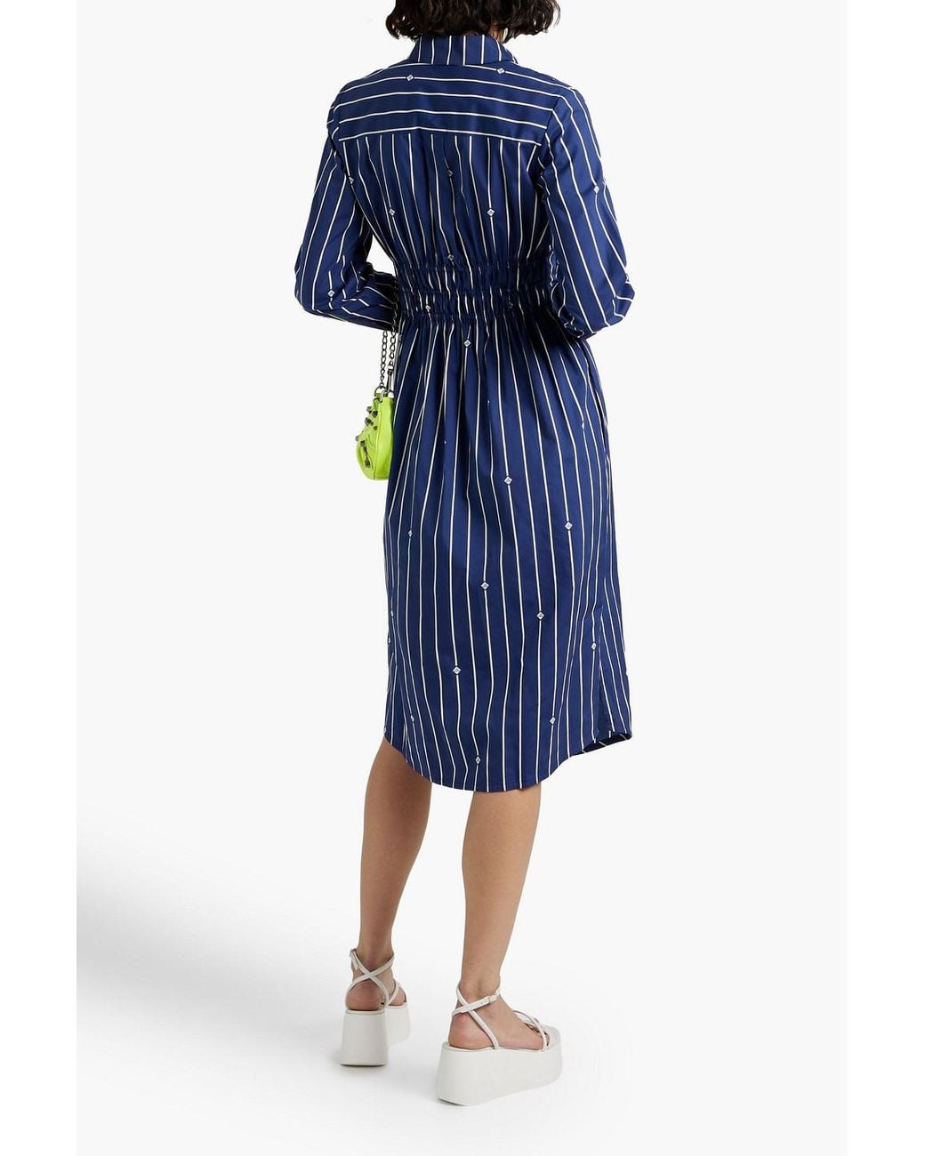 10 Crosby Derek Lam Striped Cotton-blend Poplin Midi Shirt Dress in Blue |  Lyst