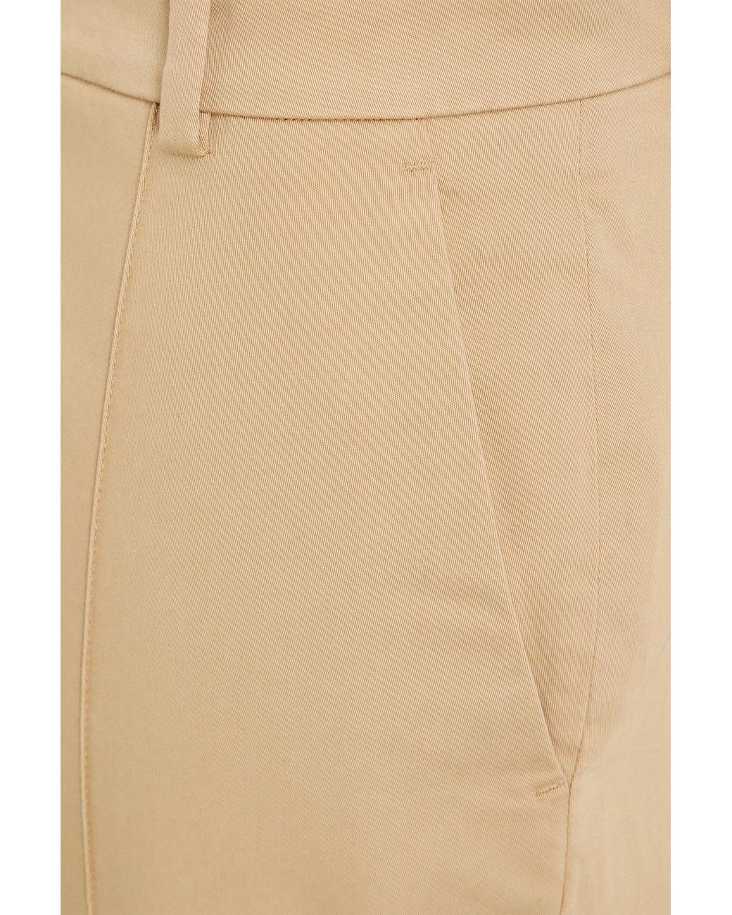 Tory Burch Natural Cropped Cotton-twill Tapered Pants