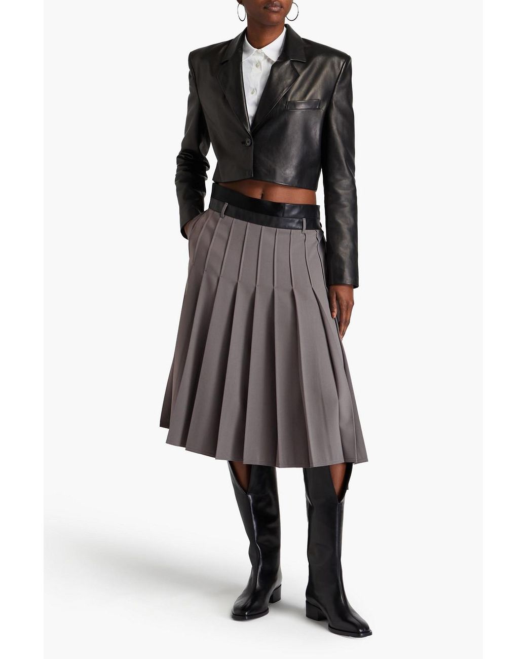 Peter Do Pleated Twill Midi Wrap Skirt in Brown Lyst UK