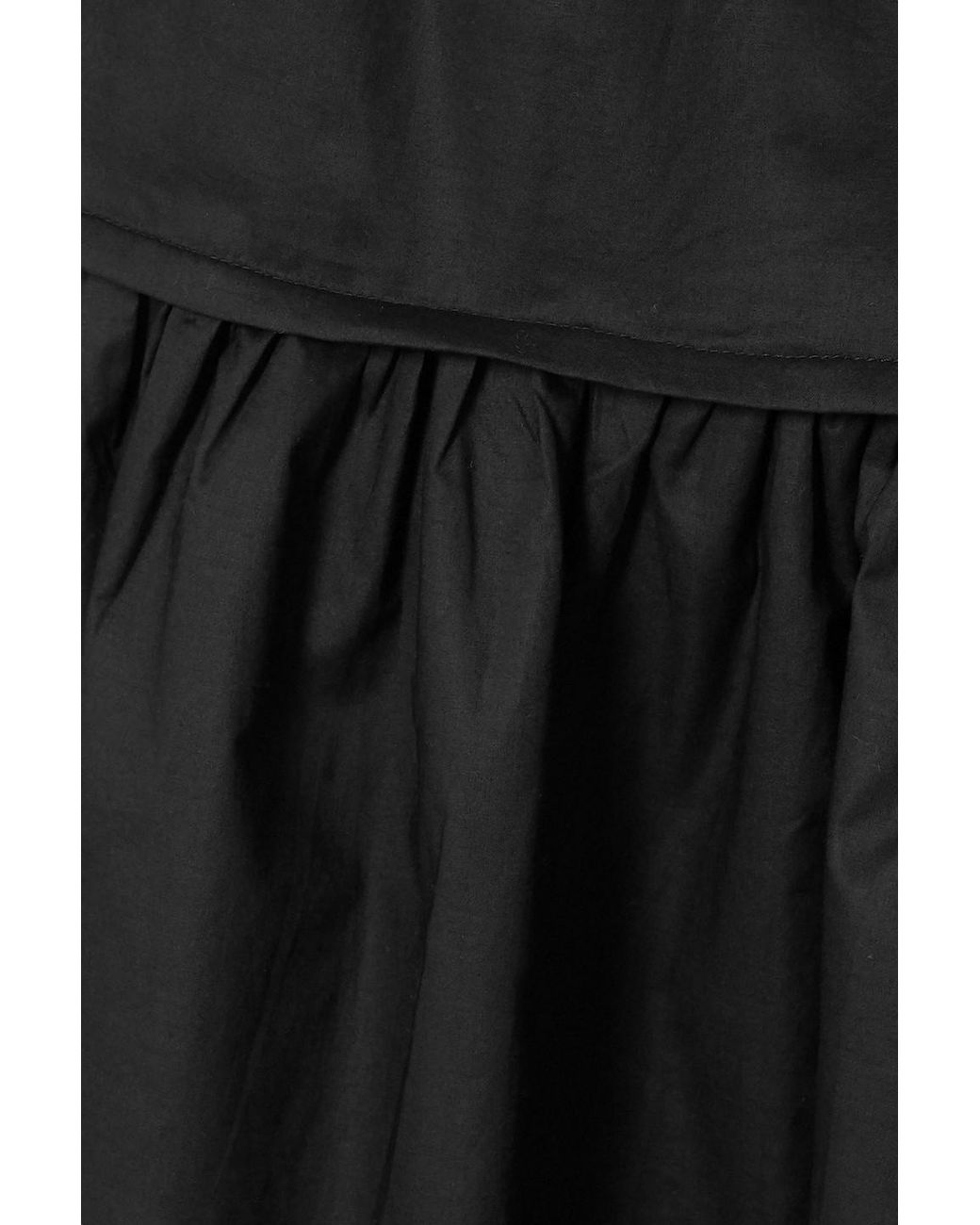 Three Graces London Black Bahni Tiered Cotton-poplin Mini Dress